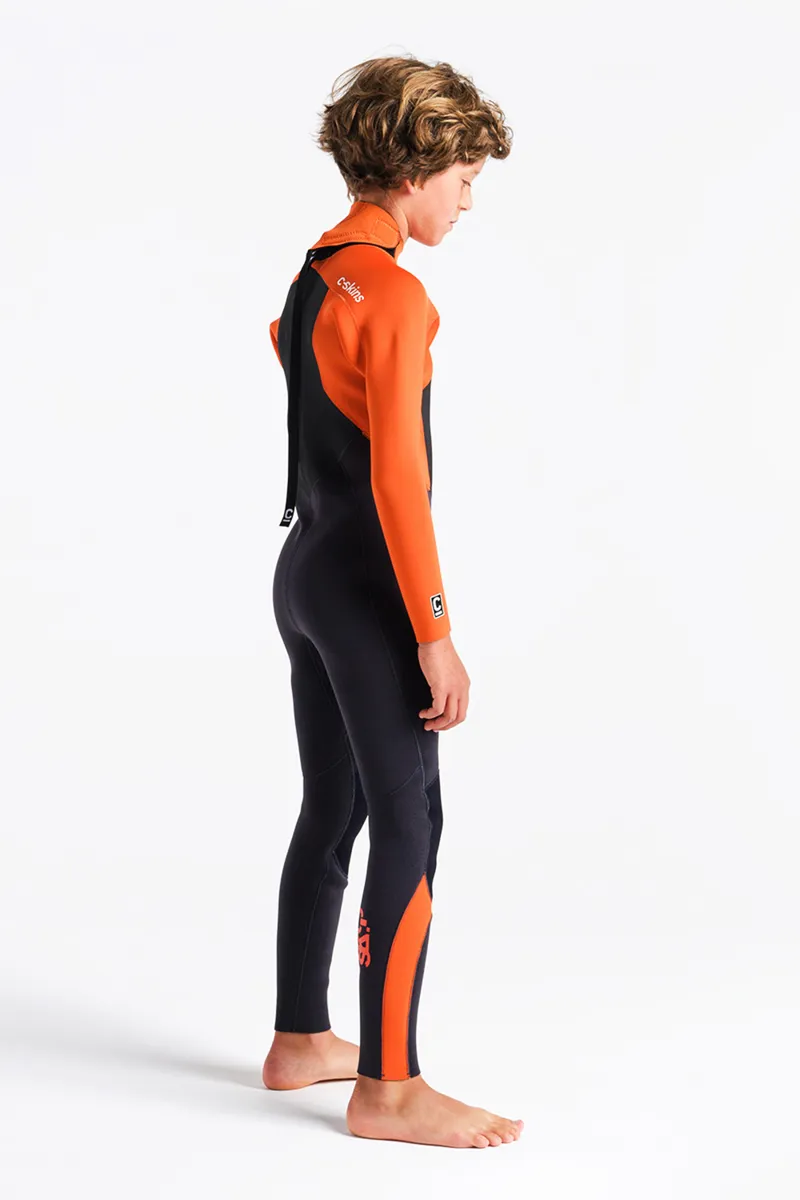 C-Skins Junior Legend 3/2 Back Zip Wetsuit Anthracite/Orange-1